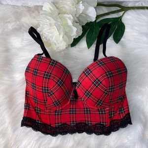 Adore Me Meissa Push Up Plaid Tartan Bra 32C D DD